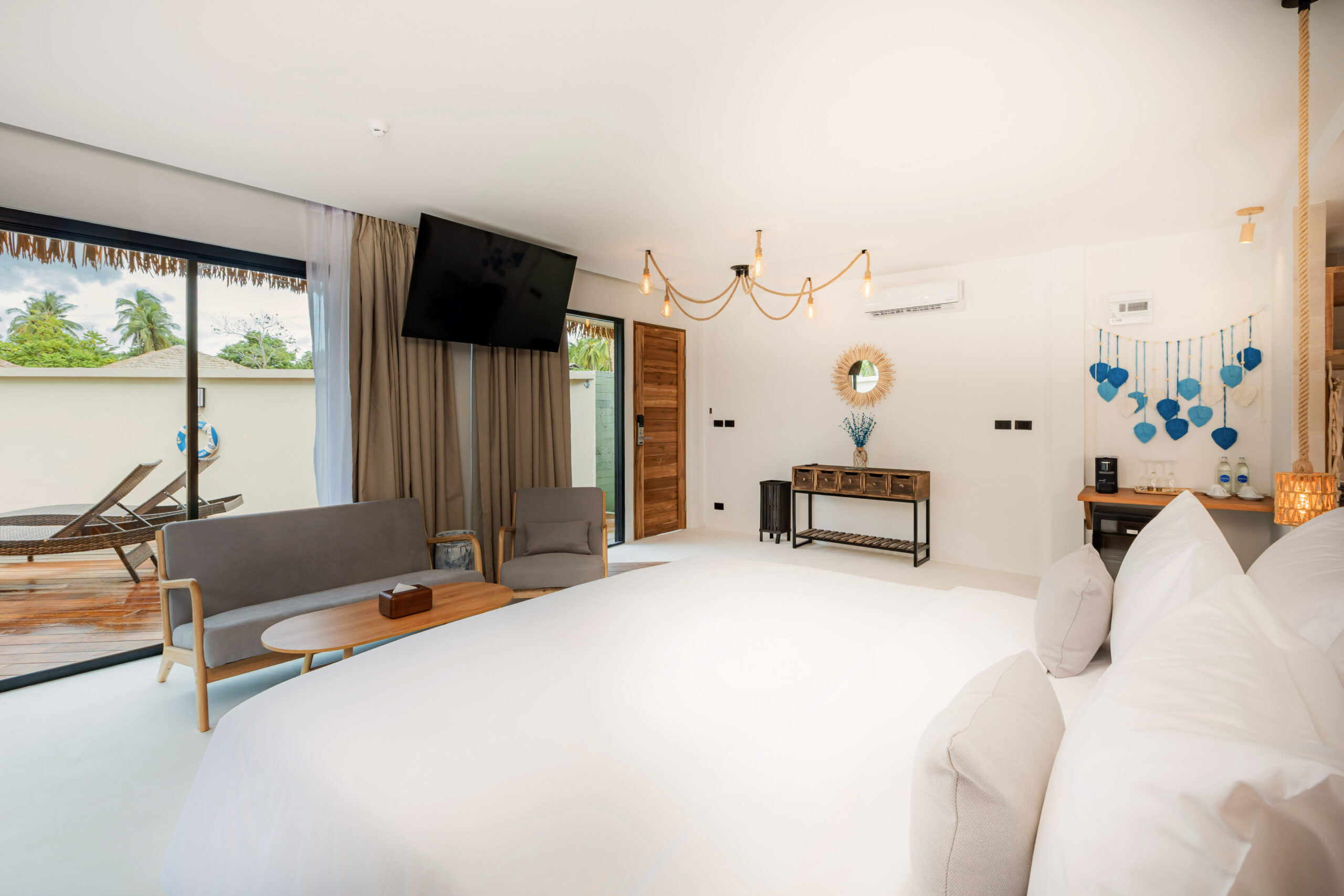 Living area sea view pool villa 1